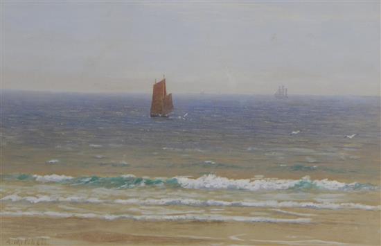 Alfred Richard Mitchell (1888-1972) Shipping off the coast, 7.25 x 11in.